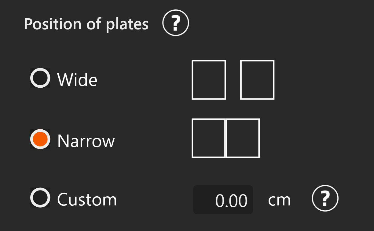 Plate spacing options